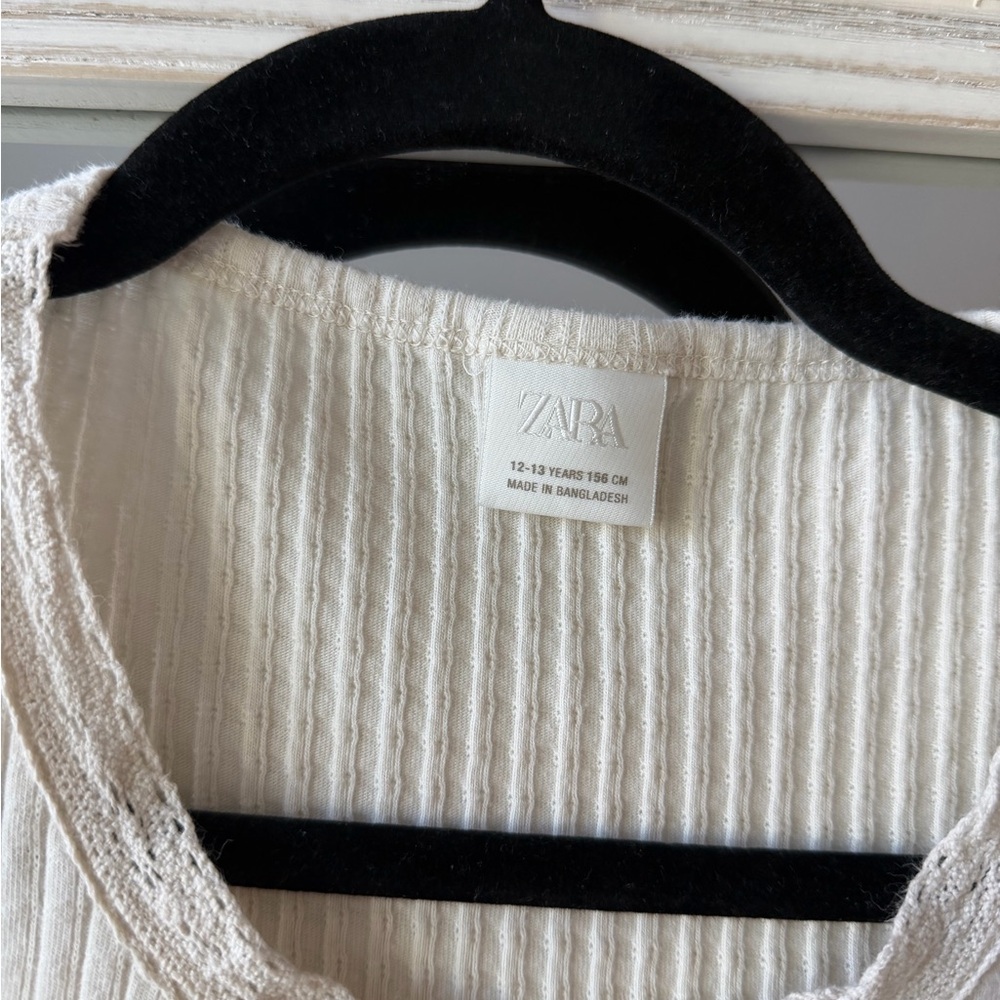 Zara White Ribbed Tank Top - Picture 3 of 5